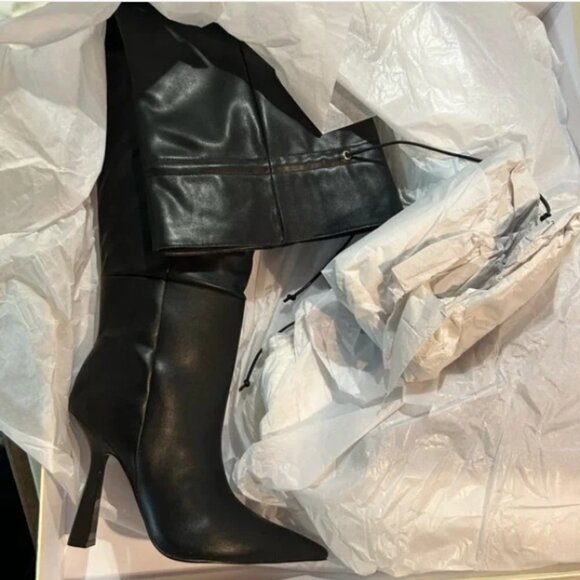 Good American Carla Over the Knee Boot NIB NEW Black - Picture 13 of 14